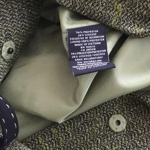 Green VINTAGE Nipon Boutique Green & Black Blazer with Slimming Tie Waist - Picture 4 of 4